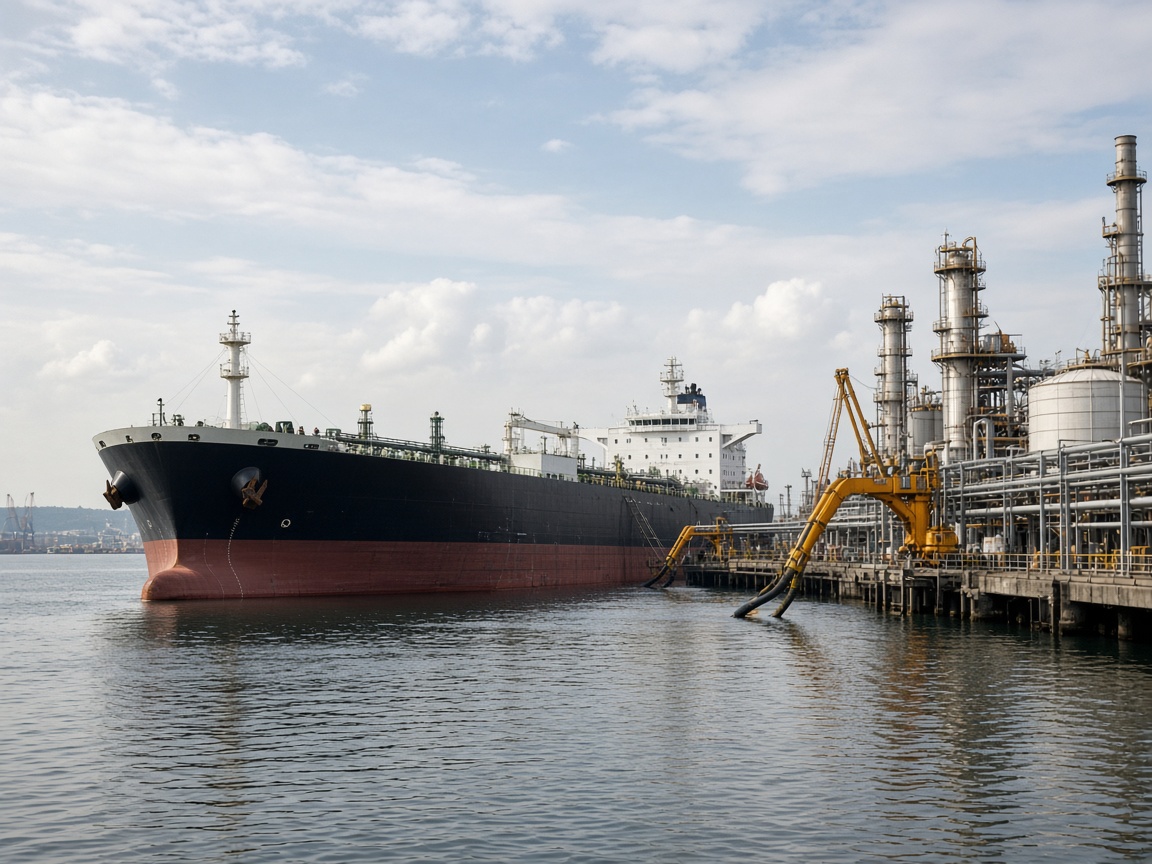 Oil tanker representing international energy trade